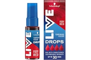 Schwarzkopf LIVE Colour Drops, Vegan, Semi-permanent, Red Hair Dye, Lasts 2 to 12 Washes, Fiery Red 30 ml