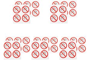 HOMSFOU Lot De 50 Autocollants Ne Pas Toucher Rondes 2.5 Cm Étiquettes De Sécurité Adhésives Pour Entrepôt Industrie Avertissement Clair Et Résistant