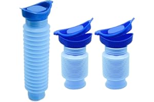 Galenecx 2 Stück Schrumpfbares Urinal, Notfall-Urinal Wiederverwendbar, Tragbare Mobile Toilette Töpfchen, Schrumpfbares Urinflasche Männer und Frauen, für Urinflasche Camping, Stau und Warteschlange