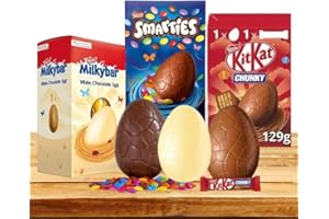 SOOLAR Nestle Chocolate Bundle including Kit Kat, Smarties & Milkybar -3 Easter Egg 2024- Gifts for Women,Men & Kids