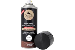 SOFOLK DEPUIS 1989 Sofolk - Pintura para cuero con barniz integrado - Recoloración de cuero dañado, rayado y descolorido: volante, asiento de coche, sofá, zapatos - Spray 400ml - 00-White
