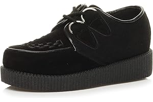 AJVANI Damskie płaskie buty na koturnie Rockabilly Goth Creepers na platformie rozmiar