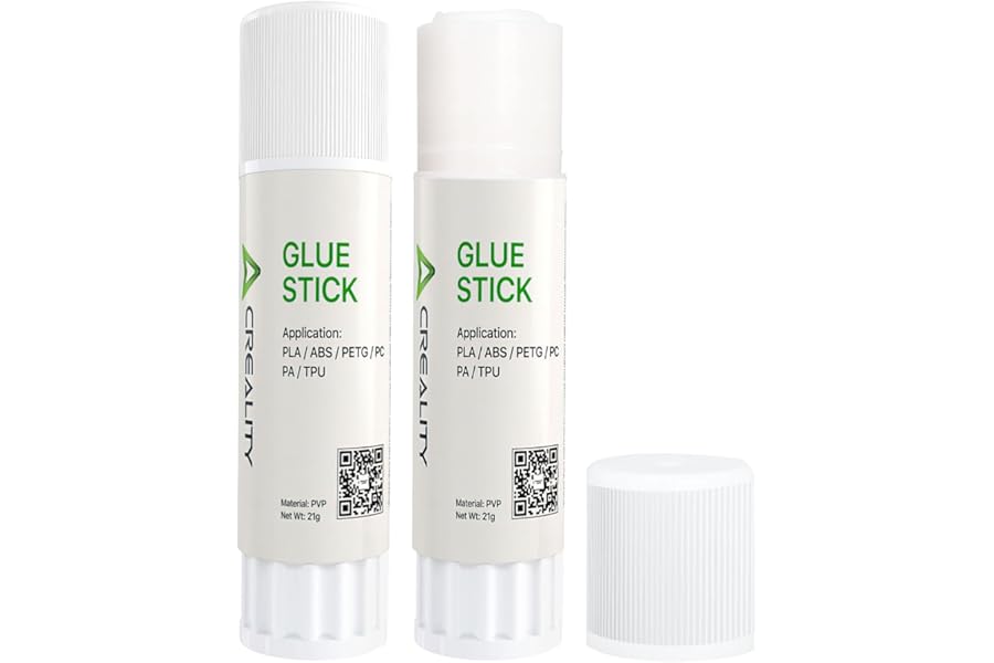 Creality Glue Sticks 2 Pack, 3D Printer Glue Stick for Hot Bed Reducing Warping, 3D Printer Bed Adhesive PVP Solid Maintained Constant Adhesion for PLA/ABS/PETG/PC/PA/TPU, 3D Print Glue