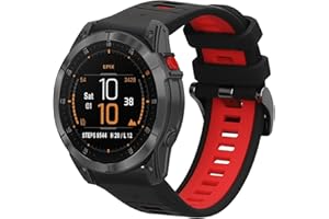 kwmobile Pasek do zegarka, kompatybilny z paskiem Garmin Epix 2, czarny/czerwony