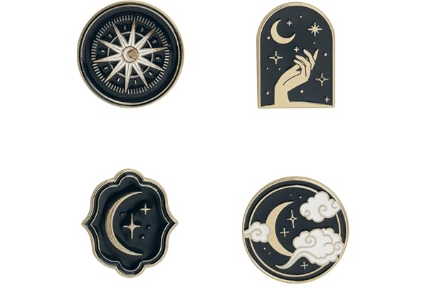 Grupo Erik - Pack de 4 pins d'Astrologie et Symboles Mystiques, Pins Lune