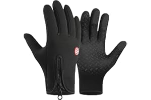 GUSHE Ultimate Waterproof & Windproof Thermal Gloves, Unisex Thermal Winter Gloves, Winter Running Gloves Touch Screen Anti-Slip Silicone Gel Lightweight Glove, for Walking Cycling Driving
