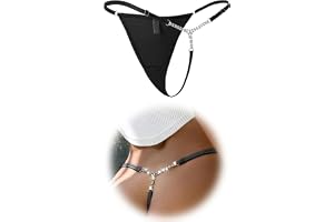 ohmydear Sexig chic stringtrosa för kvinnor i plusstorlek | Luftig tanga-mesh med strass, eleganta underkläder, bekväma under