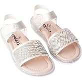 Muggo WINNIE Guaranteed Daily Orthopedic Light Base Girls' Sandals with Stones and Velcro