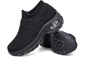 Hitmars Scarpe Ginnastica Donna Sneakers Running Camminata Corsa Basse Tennis Air Traspiranti Sportive Gym Fitness Casual Comode Nero Blu Rosa Cachi Bianca Taglia 35-44