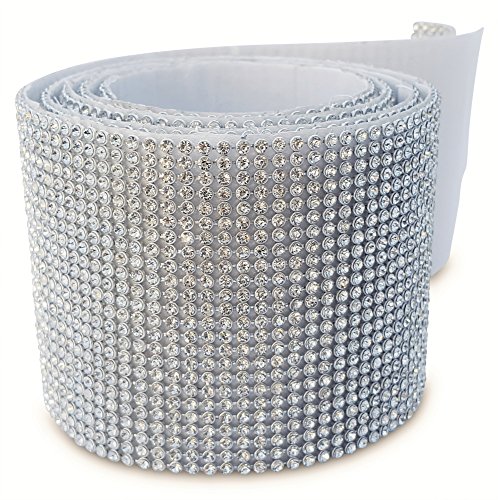Selbstklebende Strasssteine am Band Strassband selbstklebend 24 Reihen Strasssteinband zum Aufkleben 3mm Strassborte von der Rolle Glitzerband - 5
