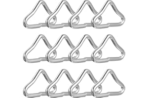 Veemoon 20PCS Trampoline Triangle Rings Replacement Silver Trampoline Triangle Buckle for DIY Purses Handbag Strap Clasp Replacement Repair Accessories