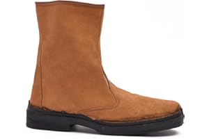 Pecellin Peinado - Bota de Trabajo de Campo con Cremallera - Calzado para Hombre - Bota Casual - Color Marrón