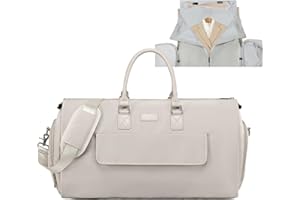 Sunborls Garment Bag for Travel – 2 in 1 Convertible Duffle Carry On Garment Bag, Suit Travel Bag for Men & Women, Ideal for Business, Interviews, Shows, Cruises & Formal Events Beige