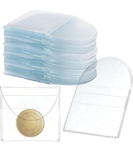 25 Custodie Trasparenti Per Monete In PVC, 5,5x5,5 Cm, Protettive E Riutilizzabili - 6