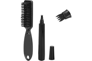 ‎PONGNAS Wodoodporny Ołówek do Brody, Wypełniacz Odporny na Pot Długopis do Wąsów, Długotrwałe Czyszczenie Pędzlem, Wypełniacz do Ołówka do Brody, Tworzy Naturalnie(Czarny z pudełkiem)