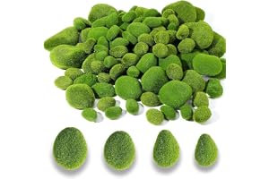 HhBdy Moss-bollar 24 st hantverk moss konst mossdekoration grön konstgjord mossa 4 storlekar, konstmossa för pyssel, torkning