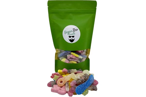 Vegan Bro Big Bag sur – 500 g veganska fruktgummin vinglas godisbar – perfekt som present