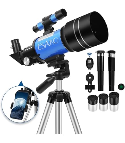 Bresser Herkules 50/600 Lens Telescope, 50 Mm Aperture, 30-150x Magnification, Azimuth Mount, 3 Eyepieces, Moon Filter, Zenital Mirror
