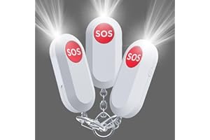 HEYI Personal Alarm for Women Panic Personal Alarm for Dog Walkers Safe Sound Alarm Rope Alarm Loudest Police Approved Safety Security Rape Alarm with Strobe Light Rechargeable Cable 3 White