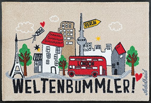 wash + dry 067061 Fußmatte Weltenbummler, 50 x 75 cm