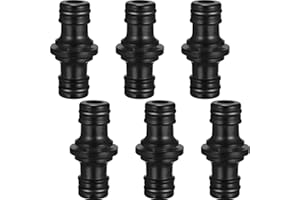 Hotop 6 Pièces Double Connecteur de Tuyaux Mâles Raccords de Tuyaux pour Rejoignez Le Tube de Tuyaux de Jardin (Noir)