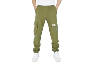 CAMLAKEE Pantalons Imperméables Enfants Softshell Garçons Randonnée en Plein air Pantalon de Jogging Cargo