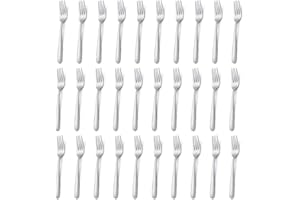 Funnydin 36-Piece Stainless Steel Fork Set - 7.1 Inch Cutlery for Dinner, Table, Cake, and Dessert - Dishwasher Safe - Home Kitchen & Restaurant