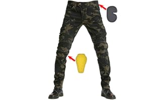 ‎SHUOJIA SHUOJIA Herren Motorradreithose JeansSportliche Motorrad Hose Mit Protektoren Motorradhose Mit Oberschenkeltaschen (Camouflage color,XL)