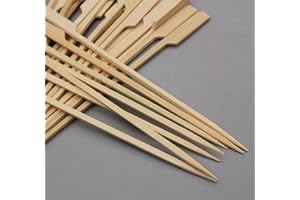 AUNEOS EH 50 spiedini in bambù lunghi 18 cm, realizzati in materiale biodegradabile, spiedini per barbecue, spiedini per carne, frutta, cocktail, finger food