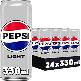 Pepsi Light Low Calorie Cola and Sugar Soda - 24 Pack of 330ml Cans, 7.92 Liters Total