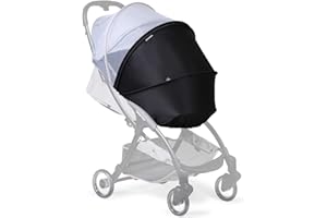 beberoad Protege Soleil Poussette - Anti UV - Pare-Soleil Poussette Bébé Universelle 2 en 1 Couvertures Anti-Moustique pour Couffin Nacelle Landau Protection Solaire de Poussettes avec Moustiquaire