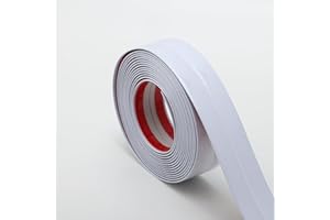 Hungbak Peel and Stick Multifunctional Molding, 3-in-1 Design - Wall Trim & Corner Guards & Caulk Strip Baseboard for Floor, Table and Door Frame (Shiny White, 5m x 2cm)