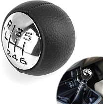 Pommeau Levier Vitesses Origen Pour Citroën/Peugeot - 6 Vitesses - Similicuir Chrome/Noir - C3, C4, C5, 307, 308, 3008