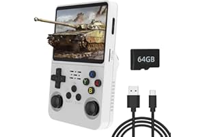 S_WAY Console di gioco portatile R36S, con sistema Linux open source, scheda TF da 64G, 15000 giochi rétro, schermo IPS da 3,5in, console emulatore portatile per console di giochi, batteria da 3000 mAh