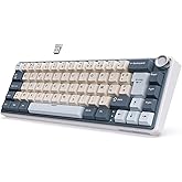 RK ROYAL KLUDGE R65 AZERTY 60% Gasket Mounted Gamer Keyboard, Tri-Mode RGB Backlit Mechanical Keyboard, QMK/Via Hot-Swap Wire