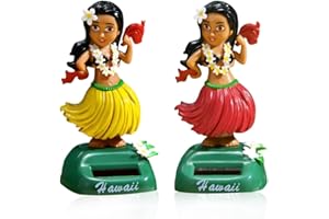 DANBGHYUO 2PCS Wackelfigur Auto Lustig Hawaii Hula,Hawaii Erwachsene Figur Auto-Armaturenbrett Ornamente Puppe Auto Schwingenden Kopfschütteln Spielzeug Dekor Für Die Fensterbank,Büro,Schreibtisch,Auto