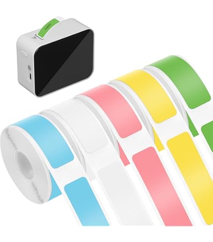 6 rollen labeltape, 40 x 12 mm, aangepast labelprintpapier, 160 etiketten/ rol, waterdicht en zelfklevend, voor labelprinters, ideaal voor thuis, kantoor, school en magazijnorganisatie (wit