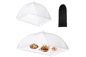 Zfseyuh 2 Piezas Cubierta de Malla para Alimentos Reutilizable Cubiertas Plegables Mosquitera Cubierta para Alimentos para Picnics,Barbacoa,Cocina, Fiesta al Aire Libre