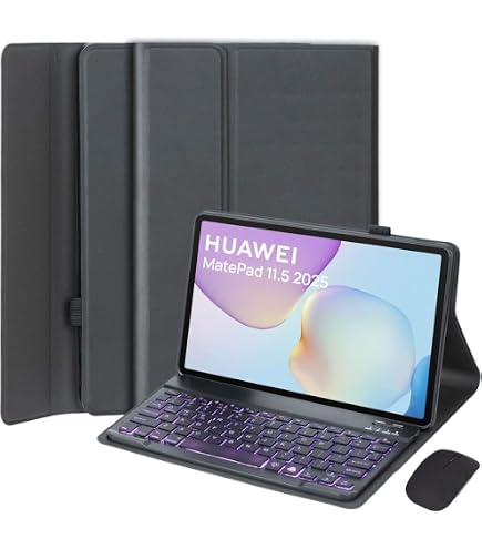 Custodia Con Tastiera Wireless Per Huawei MatePad Pro 12.6 2021 – YHFZR Cover In PU Con Tastiera Rimovibile QWERTY