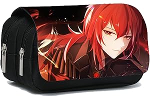 WANGSOAR Genshin Impact Big Capacity Pencil Case,Pencil Pouch Large Storage High Capacity Bag for Office College School Durable Pen Carrying Case with Zipper
