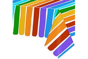 YAAVAAW Rainbow Table Cloth Party for Kids,137 * 274cm LGBT Gay Pride Party Table Cloth Rainbow Tablecloths Disposable Plastic Tablecover for Pride,Summer Beach Kids Birthday Cocktail Party Decor