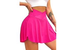 Navneet Jupe de tennis croisée avec pantalon - Jupe de sport pour femme - Mini jupe plissée - Sport - Golf