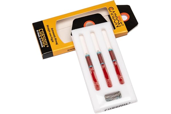 CUESOUL TERO AK7 Tiges/tiges de fléchettes en Carbone,Fines,télescopiques à Ressort intégré, Lot de 3 pièces