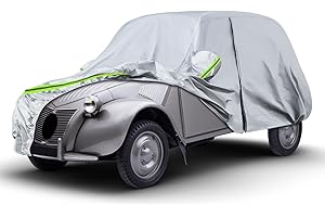 ZWPARTS Autoabdeckung Passend für Citroen 2CV 1948-1990, wasserdichte Vollgarage Autoplane mit Reißverschlusstür für Schnee, Regen, Allwetterschutz