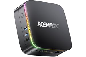 ACEMAGIC AK1Plus RGB Mini PC, Ιntel Alder Lake Ν95 de 12e génération (jusqu'à 3,40 GHz), 16 Go DDR4 512 Go SSD Mini Ordinateur de Bureau avec WiFi5 | BT4.2 | 4K UHD | Lumière RVB | RJ45