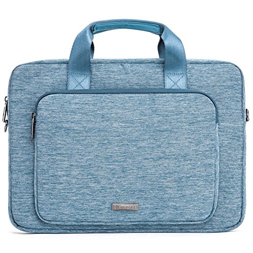 Laptophülle, Evecase 15.6 Zoll Universal Neoprene Gepolsterte Notebook Briefcase Laptop Schutzhülle mit Anzug-Gewebe / Ablösbaren Träger / Handgriff / Frontfach / Zubehörfächer für Lenovo Asus Acer HP – Himmelblau - 2