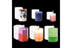 NIZIRIOO 6 Pcs Moule En Silicone Bougie Moules à Bougies Pilier Moules à Bougies Cylindriques Moules Silicone Porte Bougie Moules Pour Bougies Cylindre Moule à Bougies Pilier Moule Bougie Cylindrique Silicone