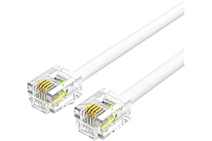 VENTION RJ11 Flat Telephone Patch Cable 6P4C Pure Copper 4 Core Cable (IQBW, 30 Meters)