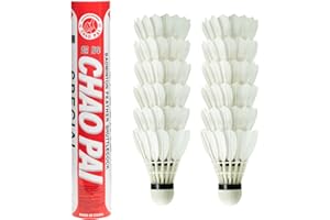 J. CHAO PAI C. 1 Tubo da 12 Pezzi volani Badminton Professionisti da Gara Allenamento,tornei Velocita 77 Piuma D'Oca cedrone