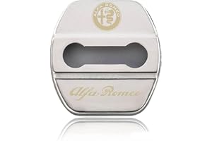 LOOFSAF 4 Pezzi Coperchio Serratura Porta Auto in Acciaio Inox Accessori per Alfa Romeo Giulietta Stelvio 4C Tonale Giulia, Coperchio della Serratura della Portiera dell'auto, Copri Serrature per Portiere